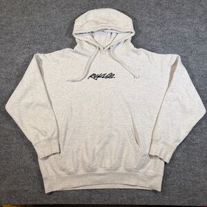 Young & Reckless Unisex Hoodie XL Gray Script Logo Pullover Sweatshirt *